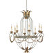 Elegance 8 Light 29 inch Gold Leaf Chandelier Ceiling Light