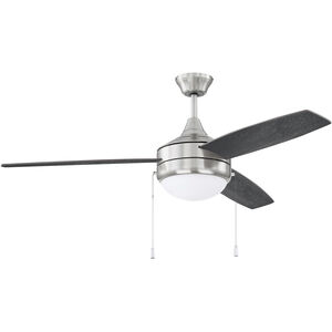 Phaze 3 Blade 52 inch Brushed Polished Nickel with Silver/Greywood Blades Ceiling Fan in Brushed Nickel/Greywood