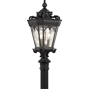 Tournai 3 Light 27 inch Textured Black Outdoor Post Lantern
