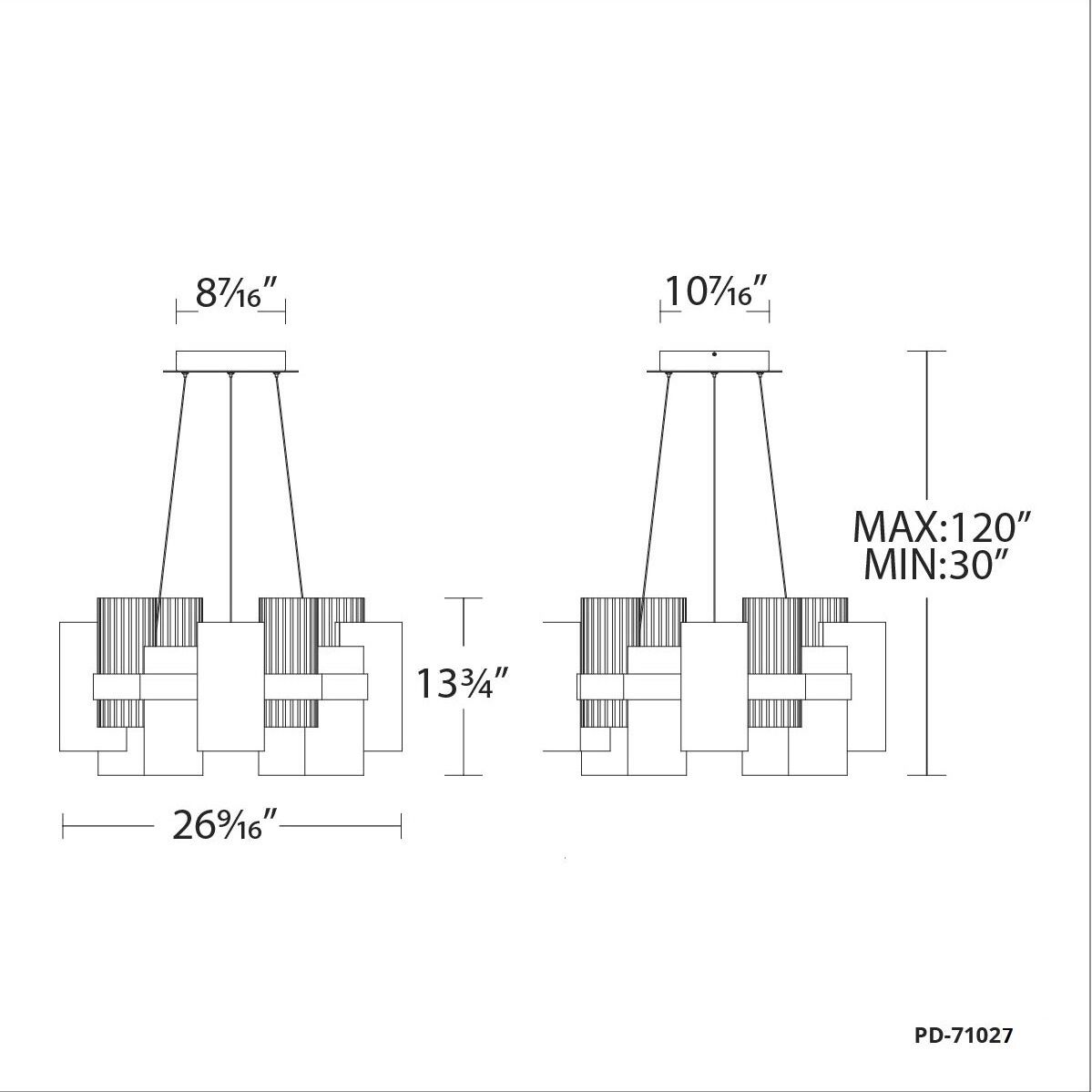 Harmony LED 26.5 inch Aged Brass Chandelier Ceiling Light in 27in.