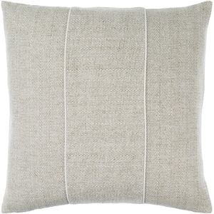 Stitched Linen 20 X 20 inch Light Grey Accent Pillow