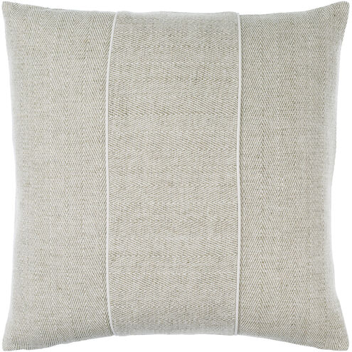 Stitched Linen 18 X 18 inch Light Grey Accent Pillow