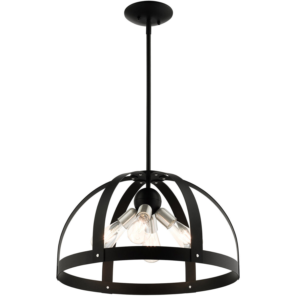 Stoneridge 4 Light 20 inch Textured Black Pendant Chandelier Ceiling Light