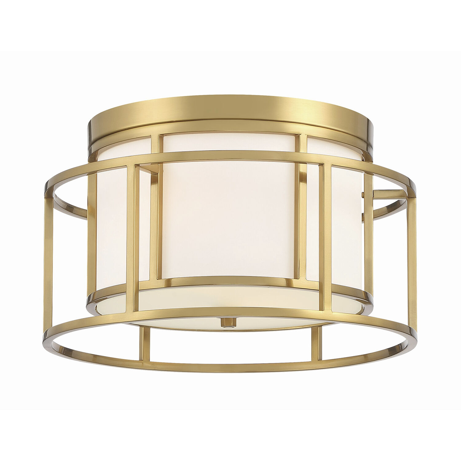 Hulton 2 Light 15 inch Luxe Gold Flush Ceiling Light