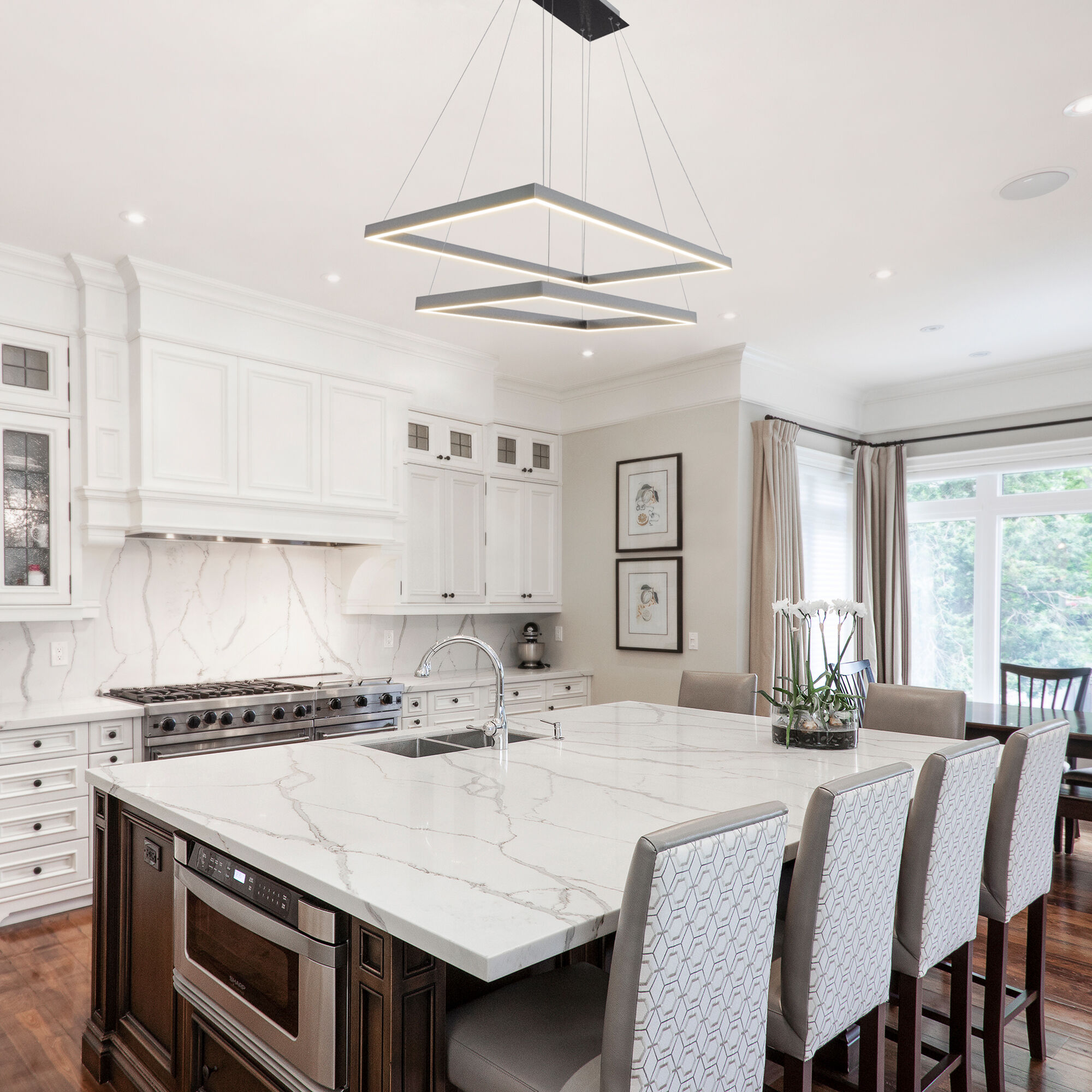 Atria Duo 17.25 inch Silver Chandelier Ceiling Light