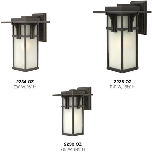 Manhattan LED 12 inch Oil Rubbed Bronze Outdoor Wall Mount Lantern, Small