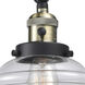 Small Oxford 30 inch 60.00 watt Black Antique Brass Swing Arm Wall Light, Franklin Restoration