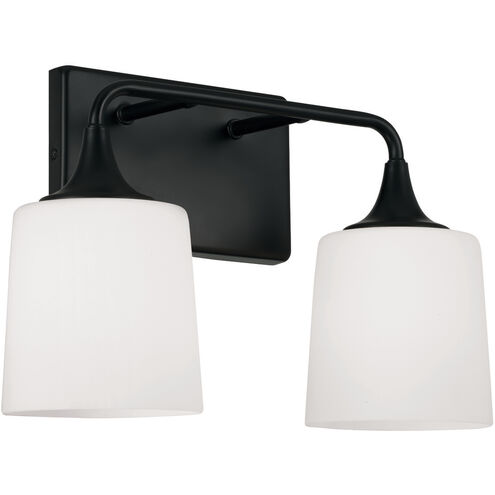 Presley 2 Light 16 inch Matte Black Vanity Light Wall Light