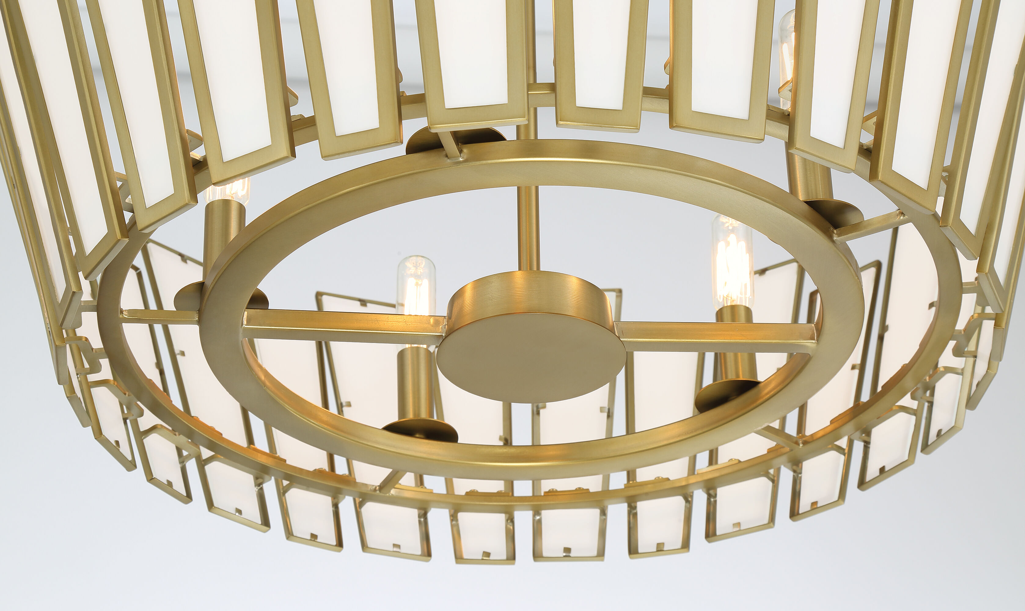 Ricochet 5 Light 24 inch Soft Brass Pendant Ceiling Light