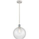 Ballston Large Athens 1 Light 10 inch White and Polished Chrome Mini Pendant Ceiling Light in Clear Crackle Glass, Ballston