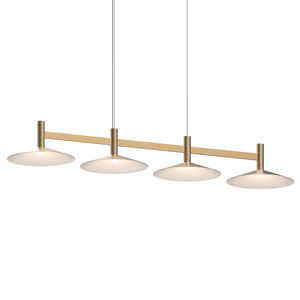 Systema Staccato LED 43 inch Brass Linear Pendant Ceiling Light, Shallow Cone Shades