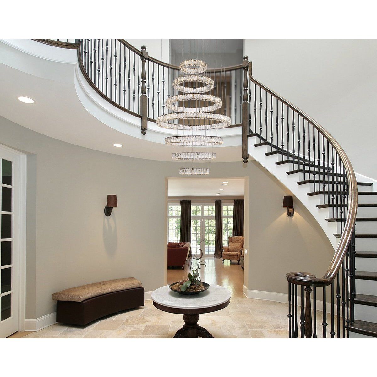 Monroe 7 Light 40 inch Black Chandelier Ceiling Light