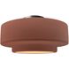 Radiance Collection - Tier 1 Light 16.5 inch Canyon Clay and Brushed Nickel Semi-Flush Ceiling Light in Replaceable Bulb, 16.5W x 8H, Form+Finish+Function