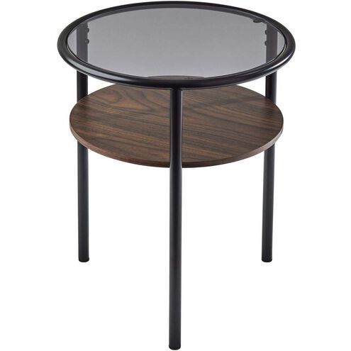 Gavin 22 X 18 inch Black and Walnut Accent Table