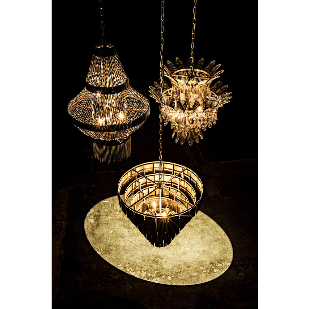 Domo 8 Light 22.5 inch Antique Brass Chandelier Ceiling Light