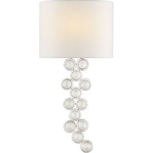 Julie Neill Milazzo 1 Light 11.5 inch Burnished Silver Leaf and Crystal Left Sconce Wall Light, Medium