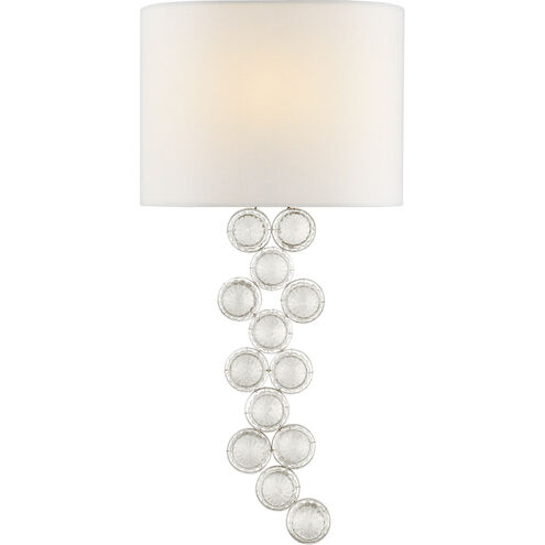 Visual Comfort Signature Collection Julie Neill Milazzo 1 Light 11.5 inch Burnished Silver Leaf and Crystal Left Sconce Wall Light, Medium JN2201BSL/CG-L - Open Box