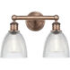 Castile 2 Light 15 inch Antique Copper Bath Vanity Light Wall Light in Clear