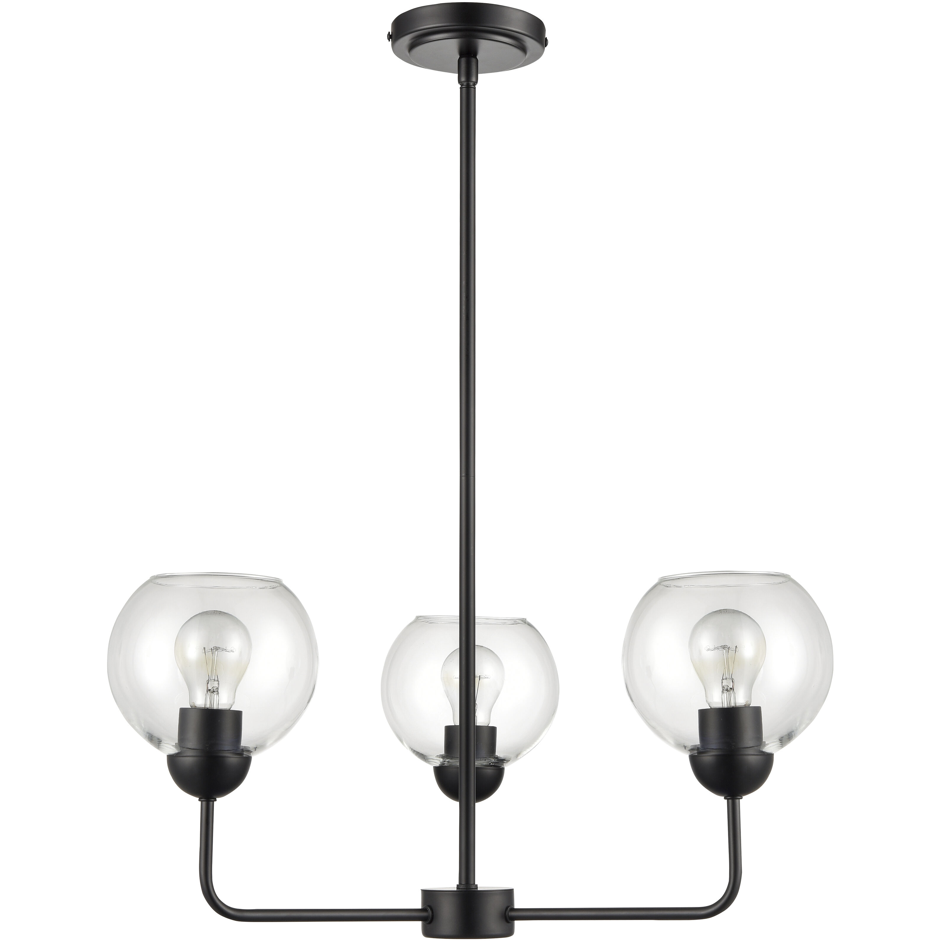 Boman 3 Light 23 inch Matte Black Chandelier Ceiling Light