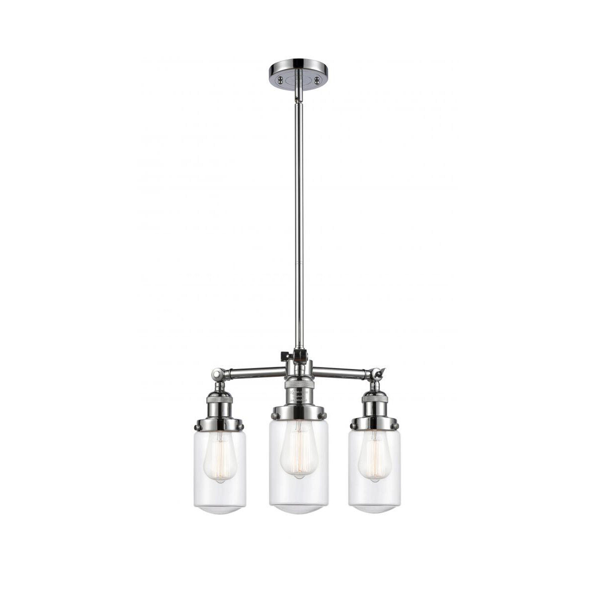 Franklin Restoration Dover 3 Light 17 inch Polished Chrome Chandelier Ceiling Light in Clear Glass, Franklin Restoration