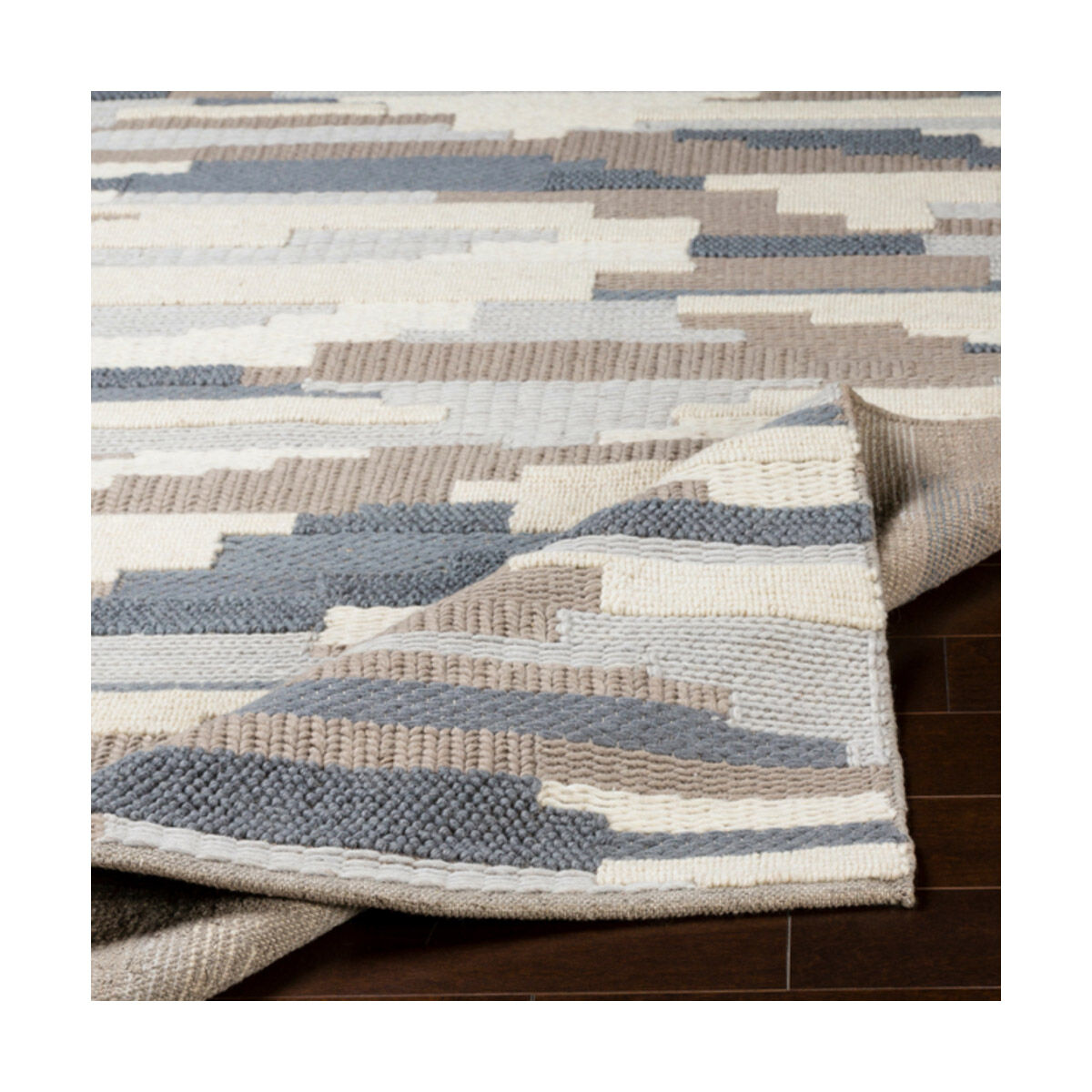 Cocoon 120 X 96 inch Denim/Gray/Light Slate/Cream Handmade Rug in 8 x 10, Rectangle