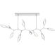 Rock Crystal LED Classic Silver Linear Pendant Ceiling Light in Chilled Clear, 2700K LED, Branch