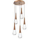 Rain Drop LED 19.3 inch Burnished Bronze Chandelier Ceiling Light in 3000K LED, Multi-Port