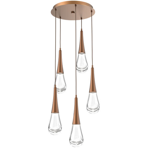Rain Drop LED 19.3 inch Burnished Bronze Chandelier Ceiling Light in 3000K LED, Multi-Port