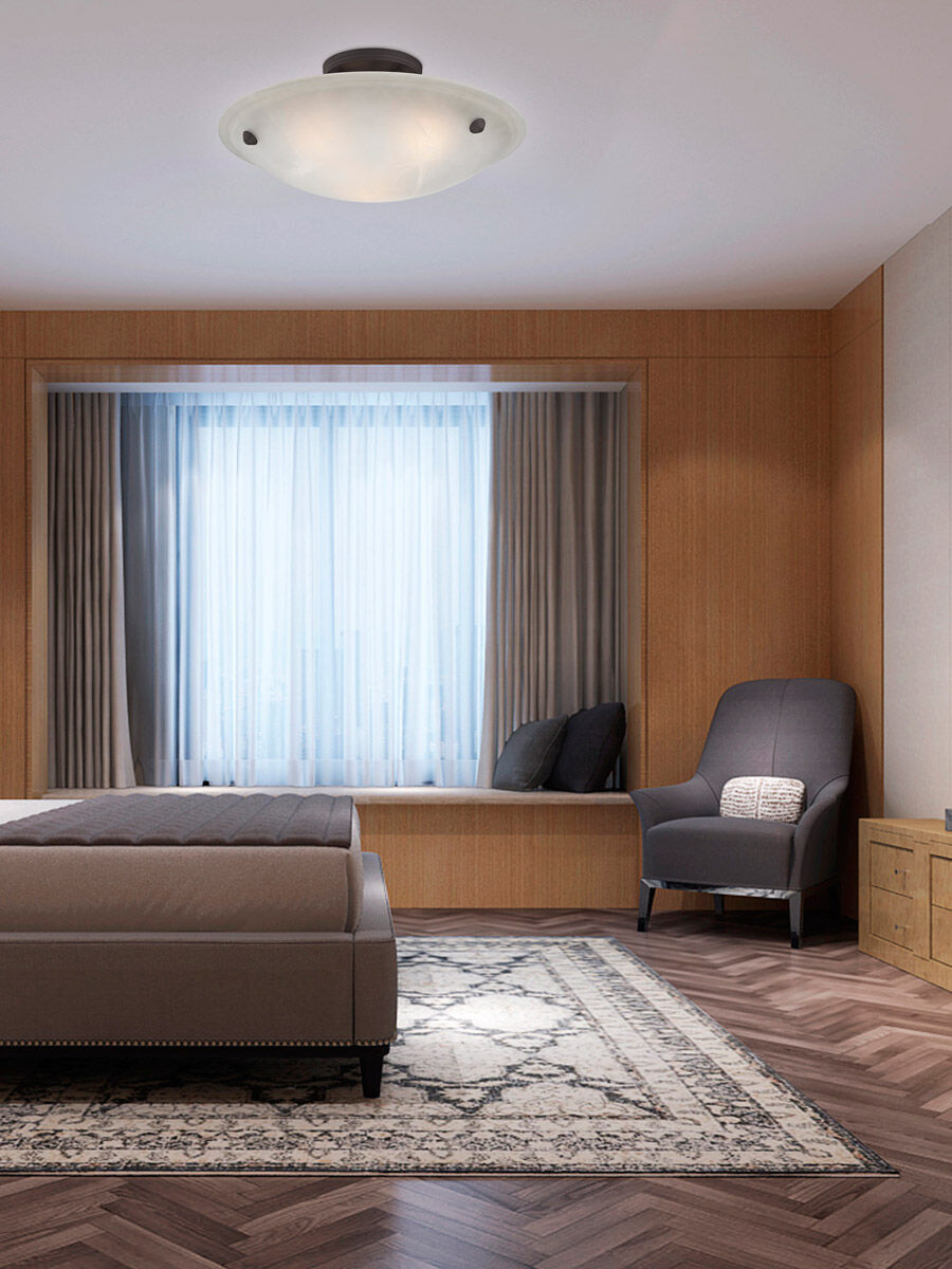 Oasis 3 Light 16 inch Bronze Semi-Flush Mount Ceiling Light