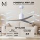 Atlas Eliza 56 inch Gloss White with Old Oaktone Blades Ceiling Fan, Paddle Fan