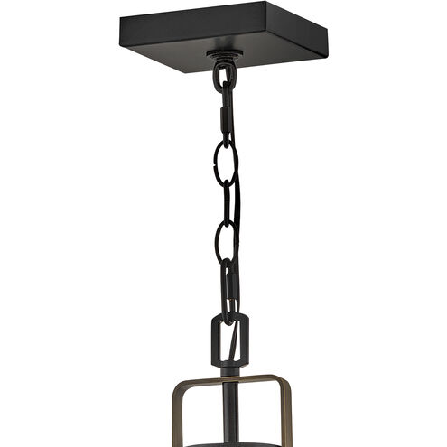 Hugh 1 Light 8.5 inch Black with Burnished Bronze Outdoor Hanging