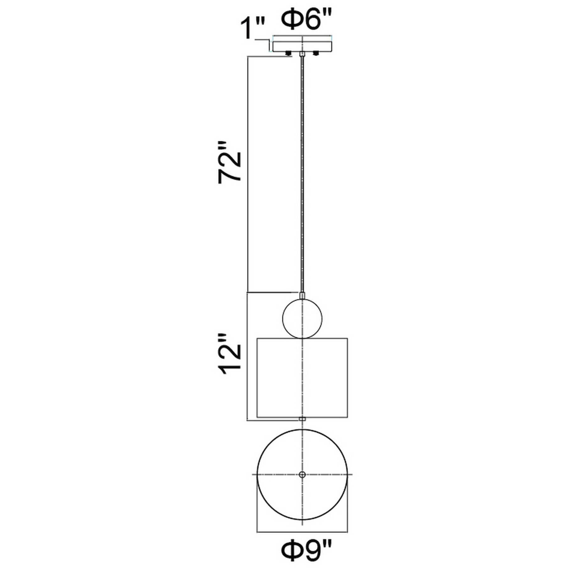 Saleen LED 9 inch Brass and Black Mini Pendant Ceiling Light