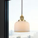 Franklin Restoration Bell 1 Light 8 inch Brushed Brass Mini Pendant Ceiling Light in Incandescent, Matte White, Franklin Restoration