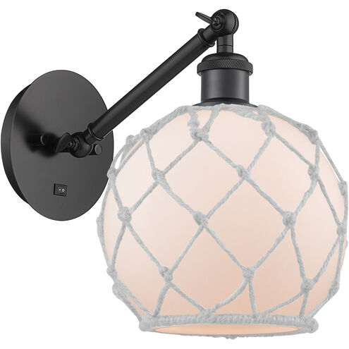 Ballston Farmhouse Rope 1 Light 8 inch Matte Black Sconce Wall Light