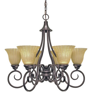 Moulan 6 Light 25 inch Copper Bronze and Champagne Chandelier Ceiling Light