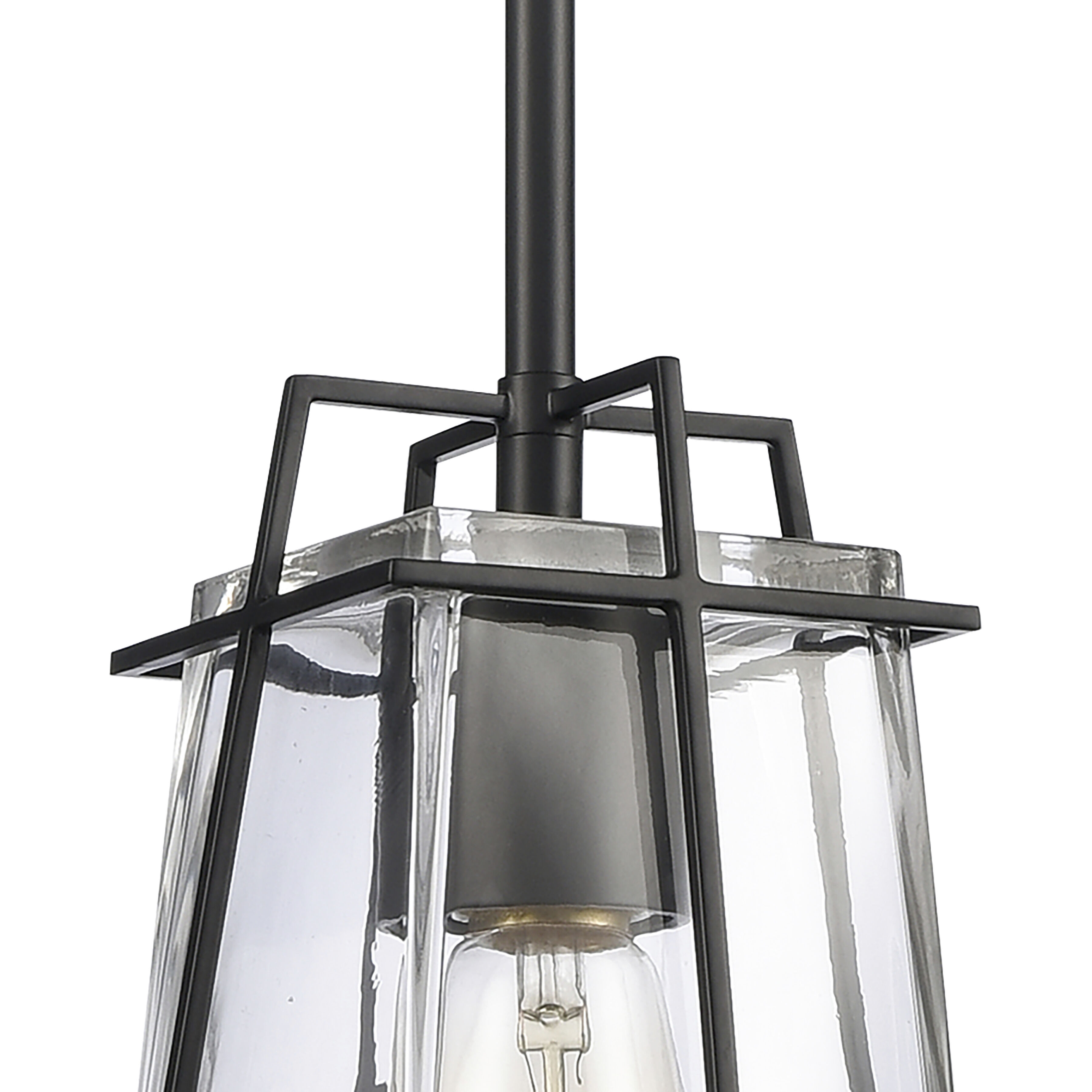 Square to Round 1 Light 6 inch Matte Black Mini Pendant Ceiling Light