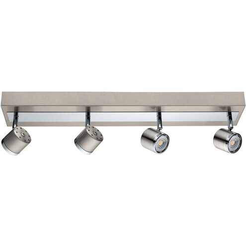 Pierino 4 Light 120 Satin Nickel and Chrome Track Light Ceiling Light