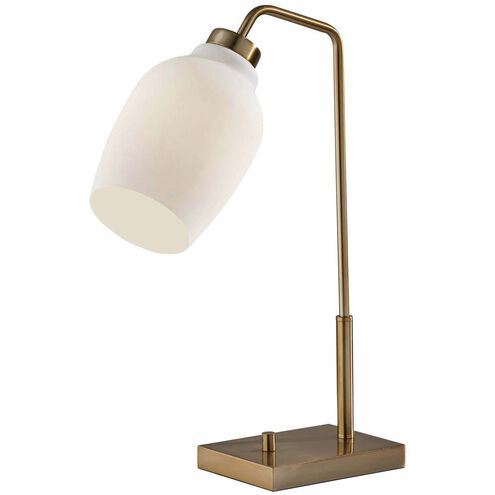 Clara 21 inch 40.00 watt Antique Brass Desk Lamp Portable Light