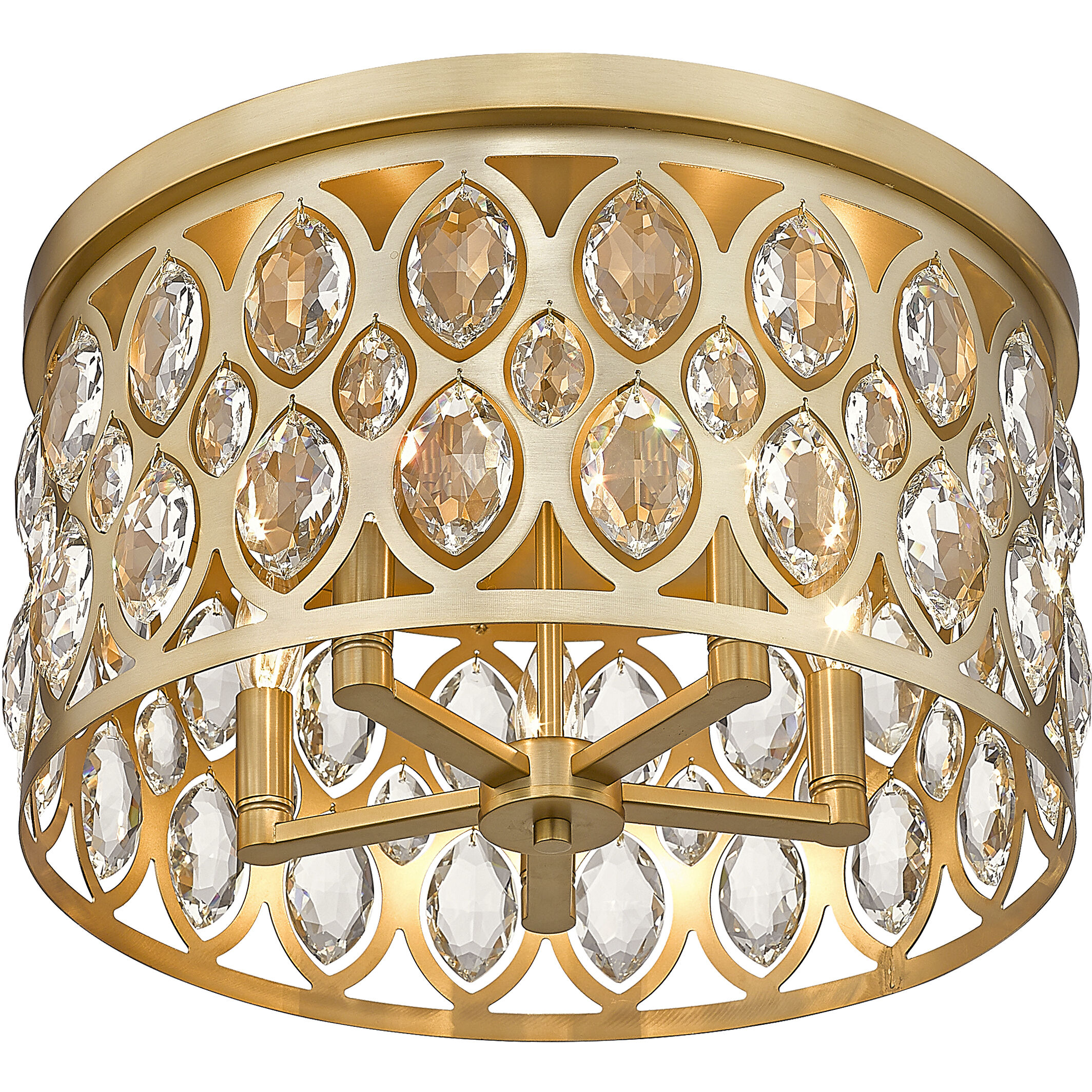 Dealey 5 Light 18 inch Heirloom Brass Flush Mount Ceiling Light