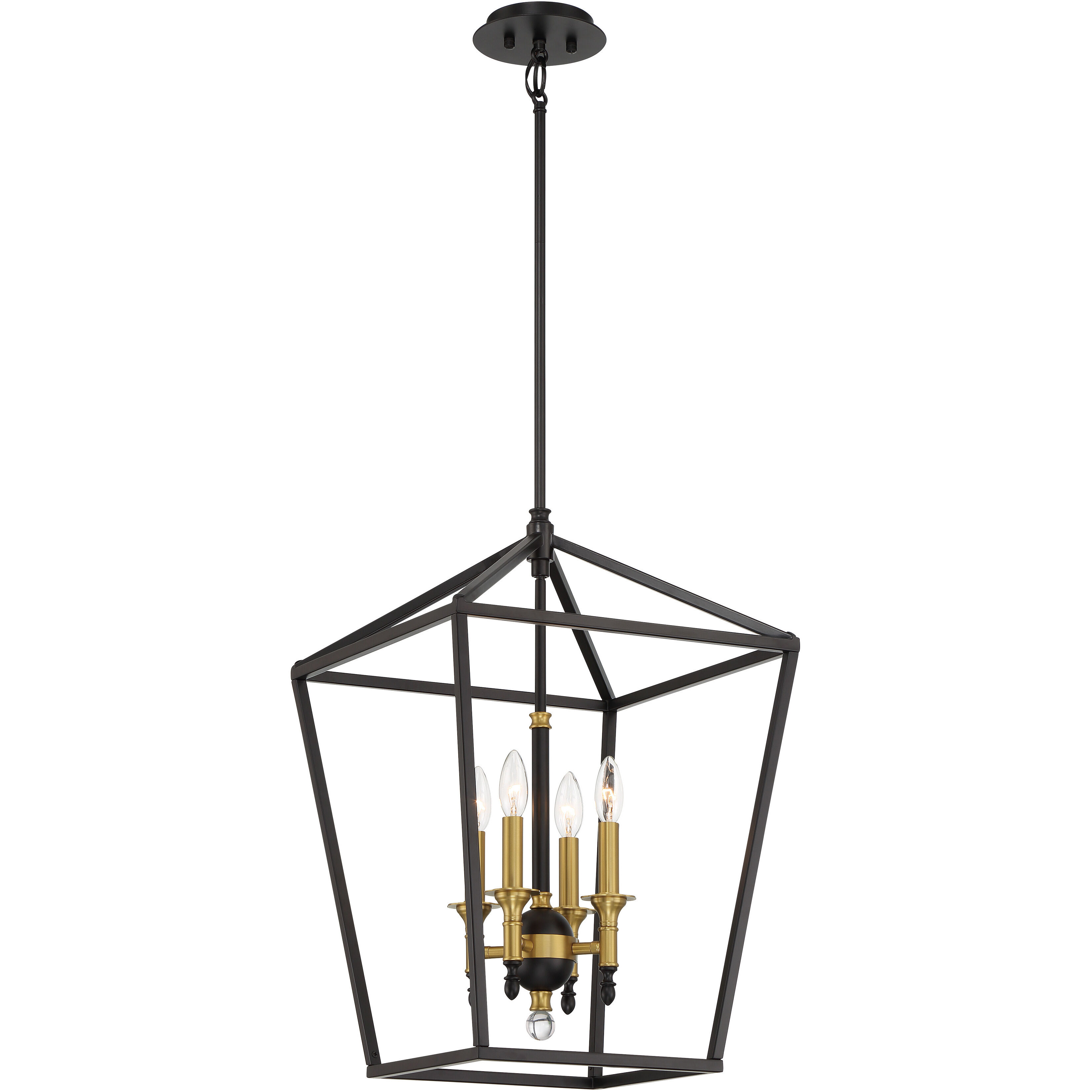 Townhall 4 Light 16 inch Coal/Soft Brass Pendant Ceiling Light