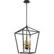 Townhall 4 Light 16 inch Coal/Soft Brass Pendant Ceiling Light