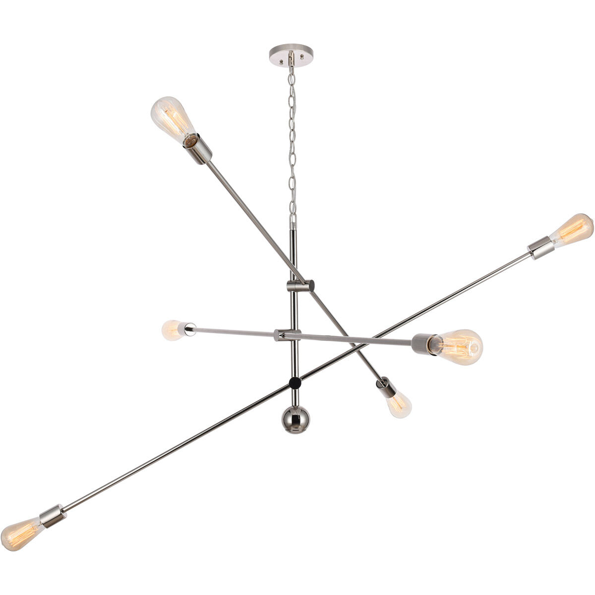 Axel 6 Light 55 inch Polished Nickel Pendant Ceiling Light