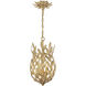 Broche 3 Light 9.5 inch Antique Gold Mini Pendant Ceiling Light
