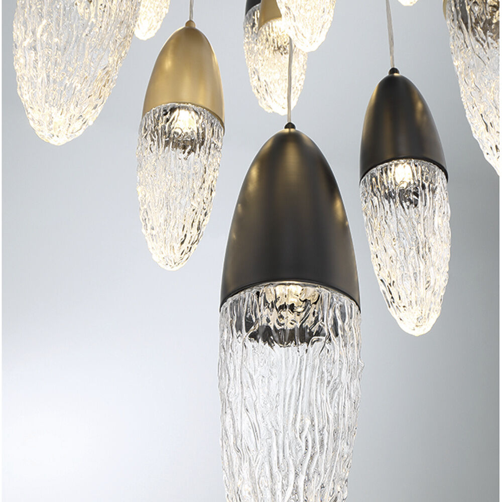 Ecrou 12 Light 29.5 inch Gold and Black Chandelier Ceiling Light