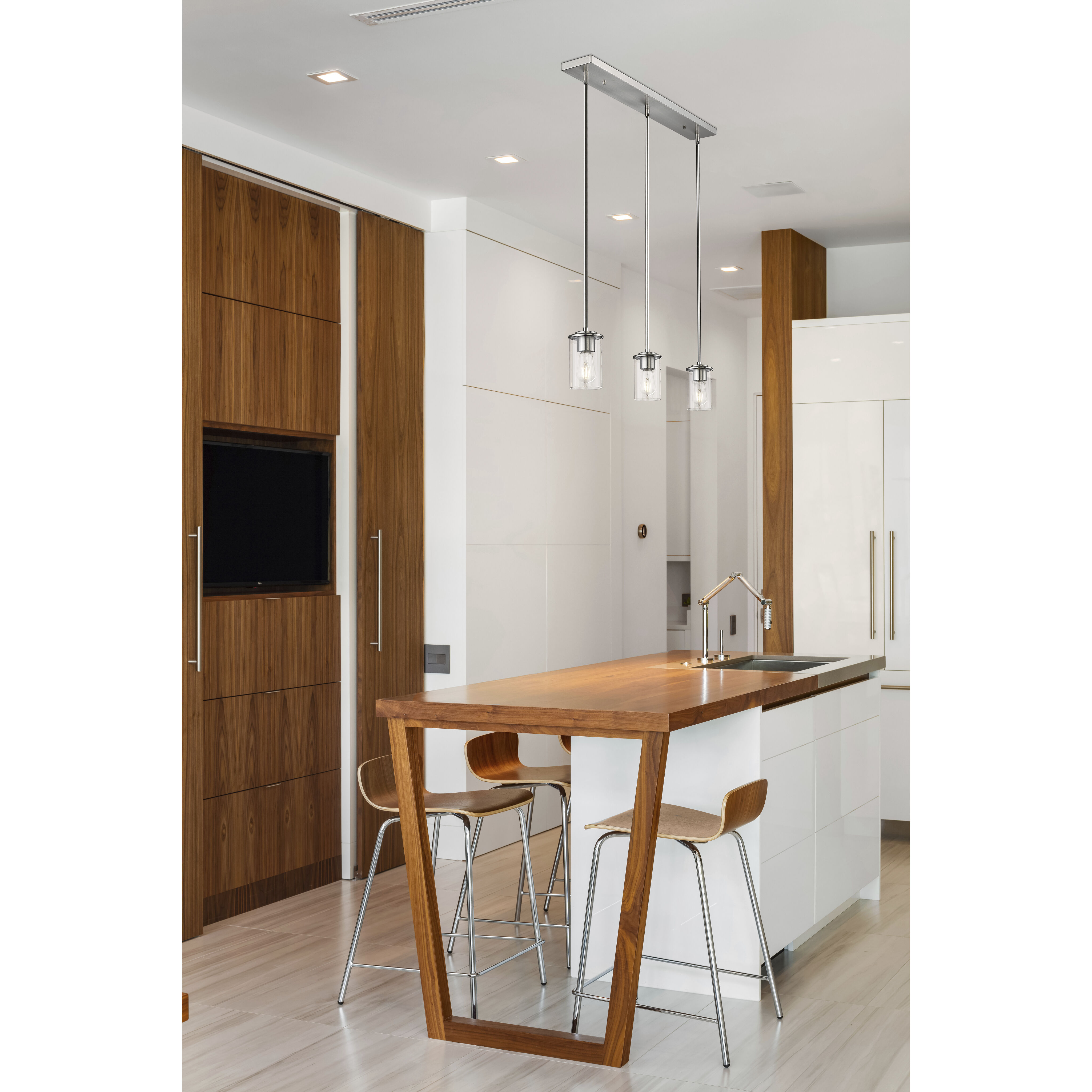 Thayer 3 Light 4.75 inch Brushed Nickel Pendant Ceiling Light