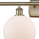 Ballston Athens 4 Light 36 inch Antique Brass Bath Vanity Light Wall Light in Incandescent, Matte White Glass, Ballston