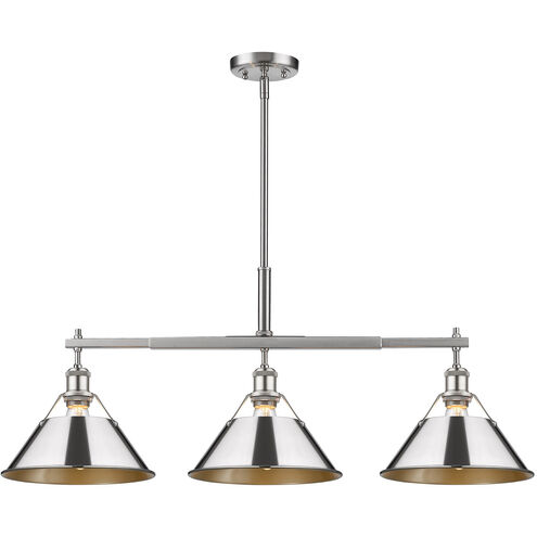 Orwell 3 Light 36 inch Pewter Kitchen Island Light Ceiling Light in Chrome