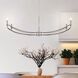 Sussex 4 Light 47.25 inch Polished Nickel and Dark Brown Linear Chandelier Ceiling Light