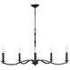 C&M by Chapman & Myers Wellen 5 Light 36 inch Aged Iron Chandelier Ceiling Light
