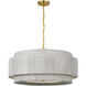 Chapman & Myers Dorado LED 32 inch Antique-Burnished Brass and Washed Abaca Chandelier Ceiling Light